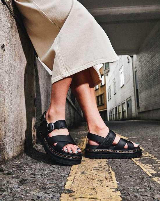 Sandalias Negras Dr. Martens Voss Ii Strap Mujer Negros MX-94670